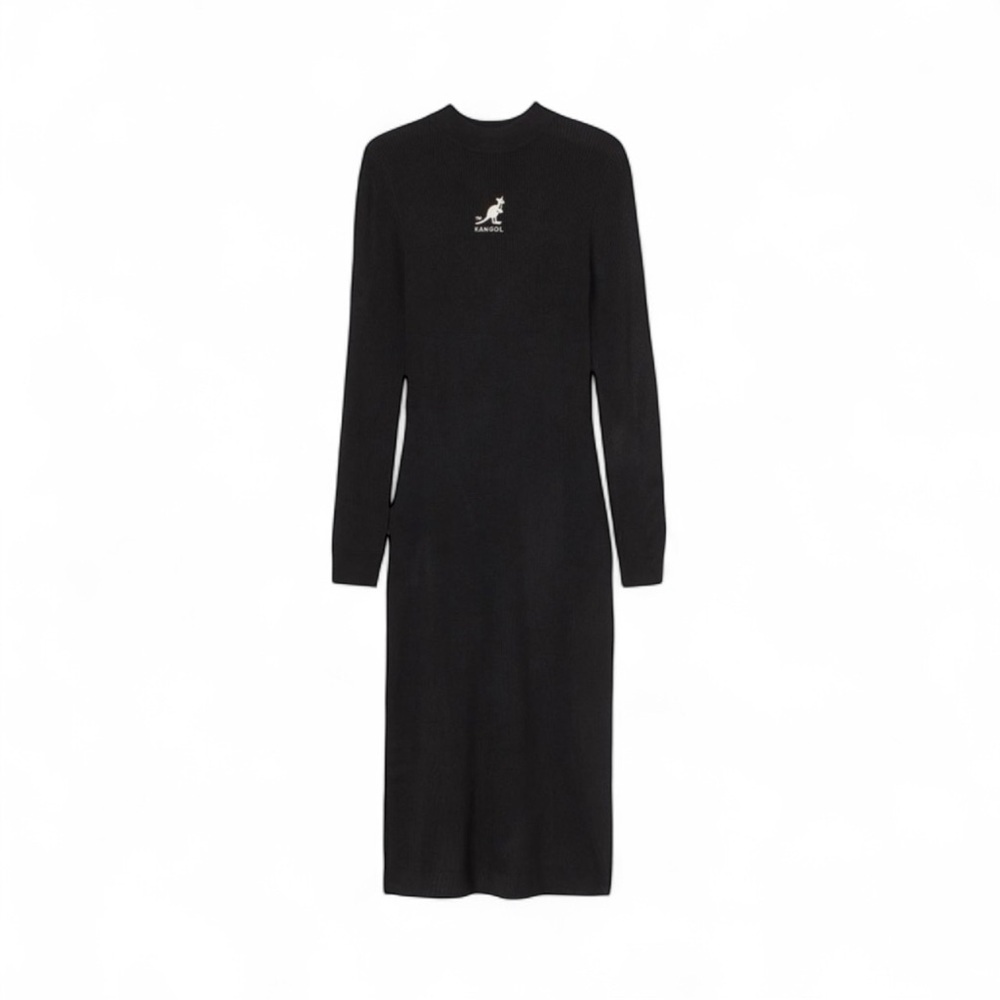 Kangol & H&M Ribbed Bodycon Dress Long Sleeve